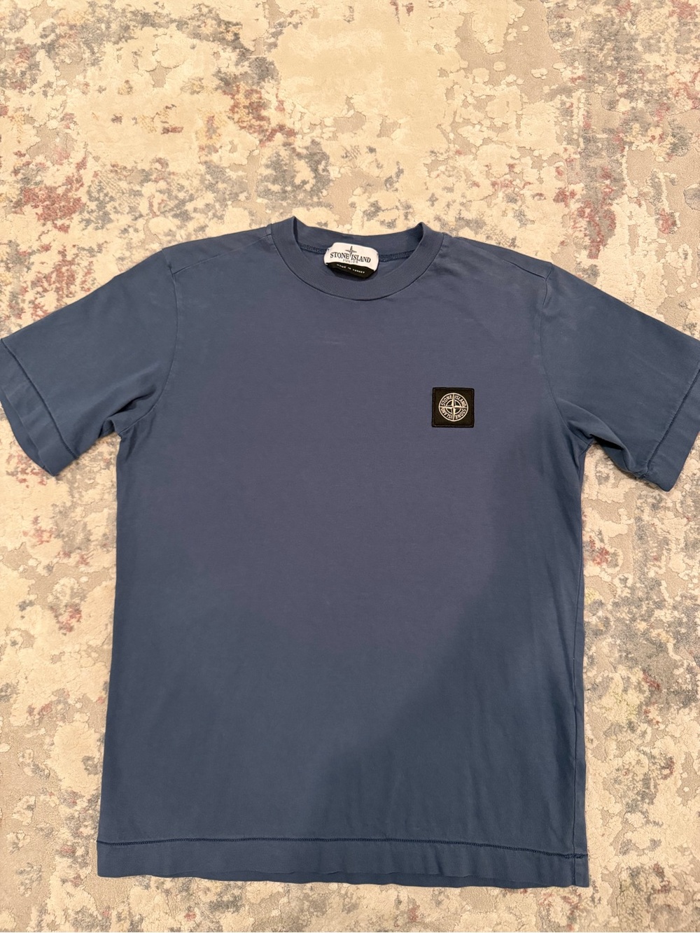 Stone Island Blue Short-Sleeve Logo Patch Tee